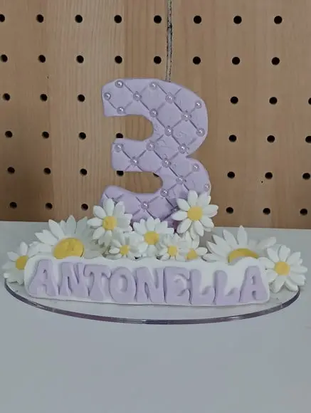 Vela Personalizada Margaridas de Biscuit