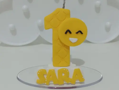 Vela Personalizada Infantil Tema Sorriso de Biscuit
