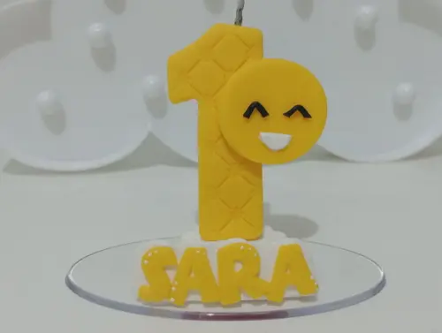 Vela Personalizada Infantil Tema Sorriso de Biscuit
