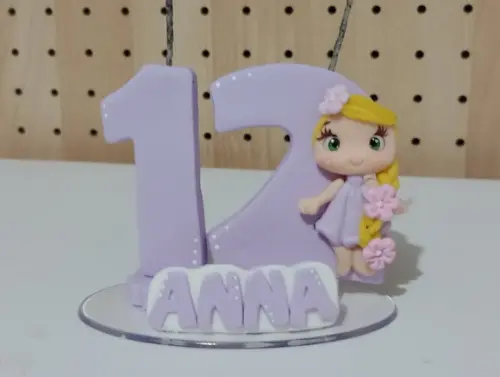 Vela Personalizada Rapunzel de Biscuit Dois Dígitos