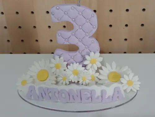 Vela Personalizada Margaridas de Biscuit