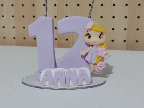 Vela Personalizada Rapunzel de Biscuit Dois Dígitos