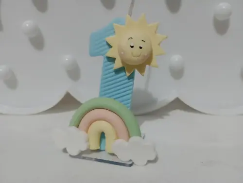 Vela Primeira Volta ao Sol com Arco-íris Personalizada