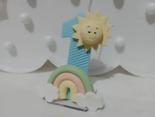 Vela Primeira Volta ao Sol com Arco-íris Personalizada