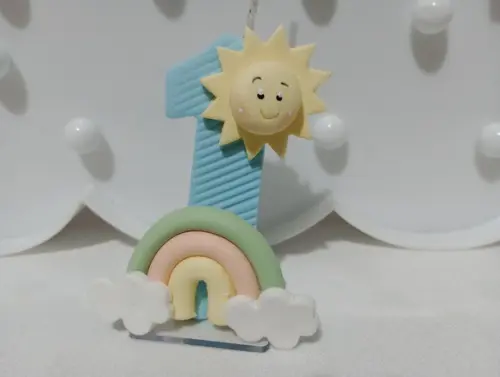 Vela Primeira Volta ao Sol com Arco-íris Personalizada