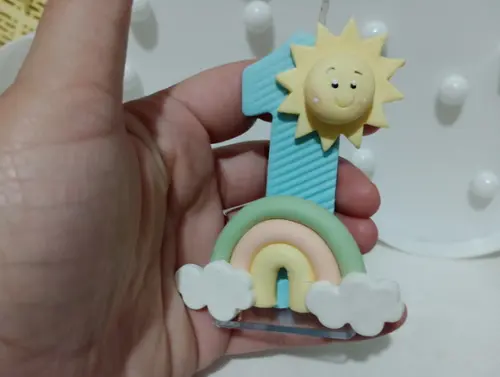 Vela Primeira Volta ao Sol com Arco-íris Personalizada