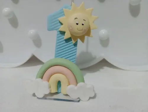 Vela Primeira Volta ao Sol com Arco-íris Personalizada