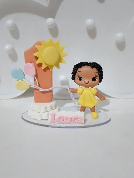 Vela Primeira Volta ao Sol Menina Boho Candy de Biscuit