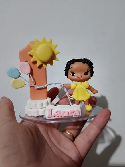 Vela Primeira Volta ao Sol Menina Boho Candy de Biscuit