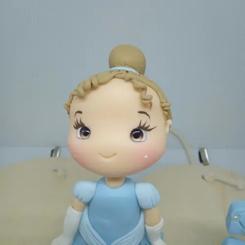 Vela Princesa de Vestido Azul com Idade e Nome