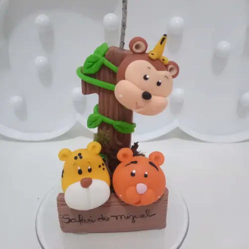 Vela Safari de Biscuit com Nome