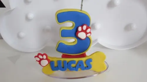 Vela Temática Cachorrinhos com Nome