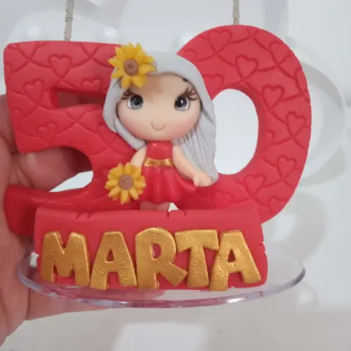 Vela Tema Girassol de Biscuit para Festa Adulto
