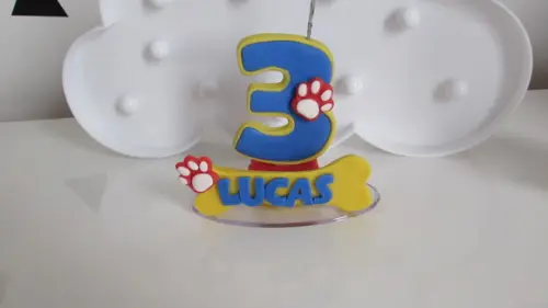 Vela Temática Cachorrinhos com Nome