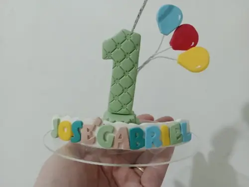 Vela365 Sorrisos com Balões Nome Colorido Biscuit