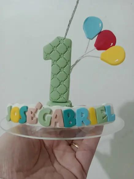 Vela365 Sorrisos com Balões Nome Colorido Biscuit