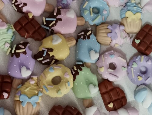 Aplique Doces de Biscuit Pacotinho com Dez Peças