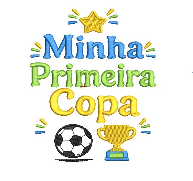 Kit com 3 Matrizes Minha Primeira Copa + Bandeira do Brasil