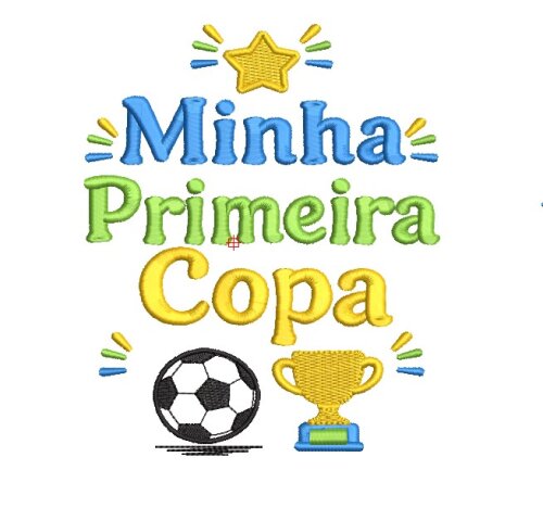 Kit com 3 Matrizes Minha Primeira Copa + Bandeira do Brasil