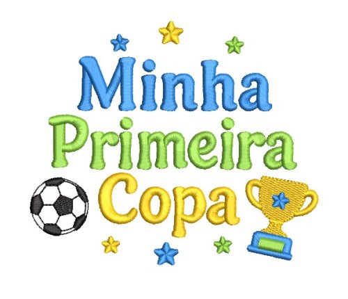 Kit com 3 Matrizes Minha Primeira Copa + Bandeira do Brasil