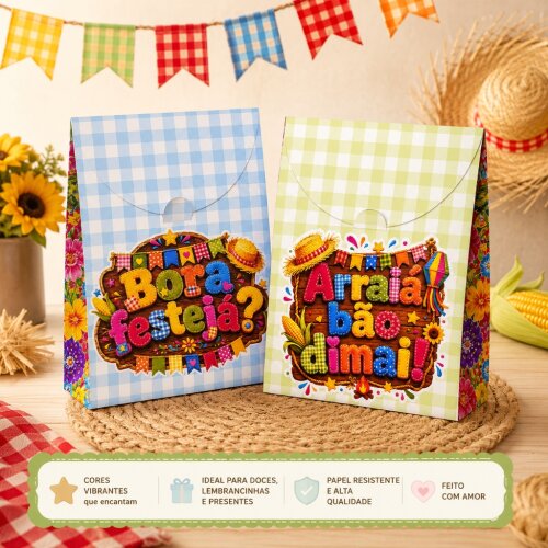 Kit 10 Sacolinha Festa Junina Personalizada Para Lembrancinhas