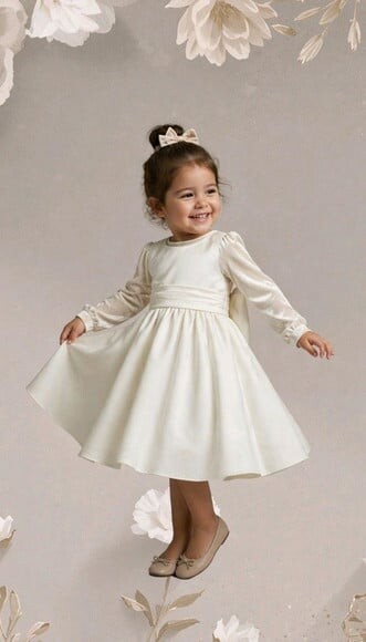 Vestido Daminha de Honra Alba + Body de Veludo (baby)
