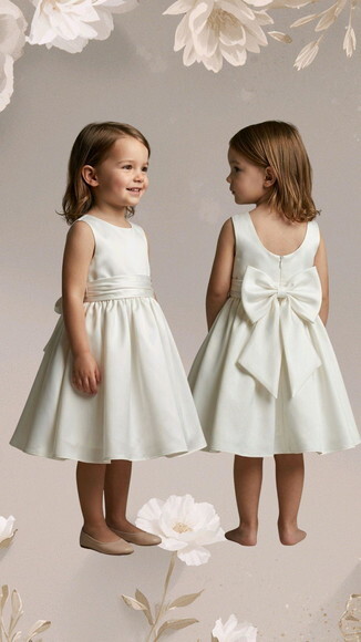 Vestido Daminha de Honra Alba + Body de Veludo (juvenil)