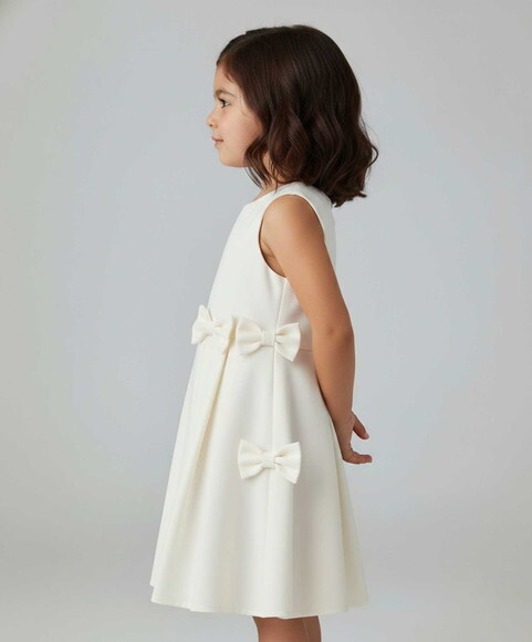 Vestido Daminha de Honra com Pregas/laço,estilo Pinterest,
