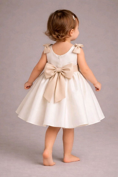Vestido Daminha de Honra, Laço no Ombros, Estilo Pinterest