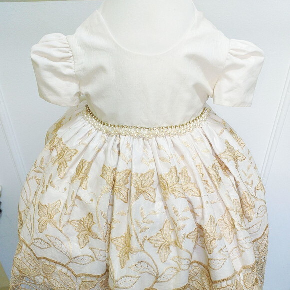 Vestido Dourado Realeza Luxo Bebê