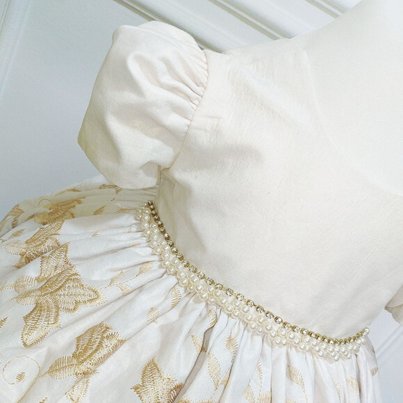 Vestido Dourado Realeza Luxo Bebê