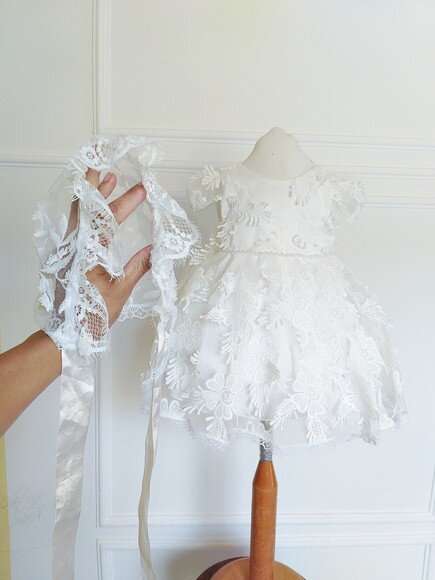 Vestido Batizado + Touca