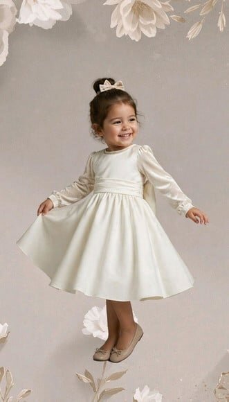 Vestido Daminha de Honra Alba + Body de Veludo (baby)