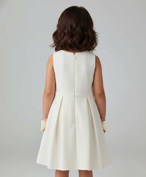 Vestido Daminha de Honra com Pregas/laço,estilo Pinterest,
