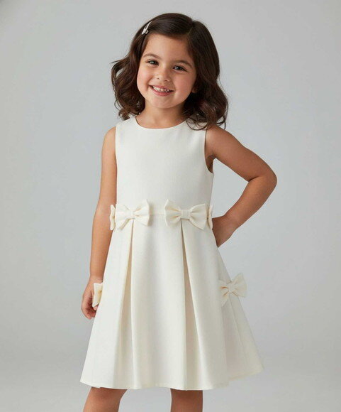 Vestido Daminha de Honra com Pregas/laço,estilo Pinterest,