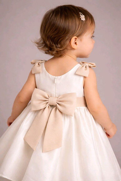 Vestido Daminha de Honra, Laço no Ombros, Estilo Pinterest