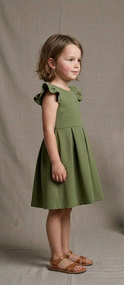 Vestido Daminha Verde Oliva,infantil Luxo Minimalista