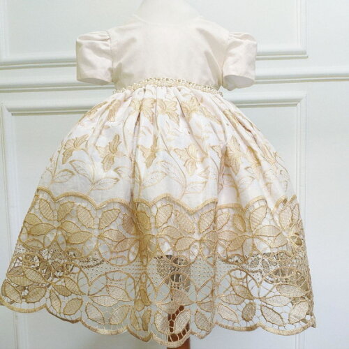 Vestido Dourado Realeza Luxo Bebê