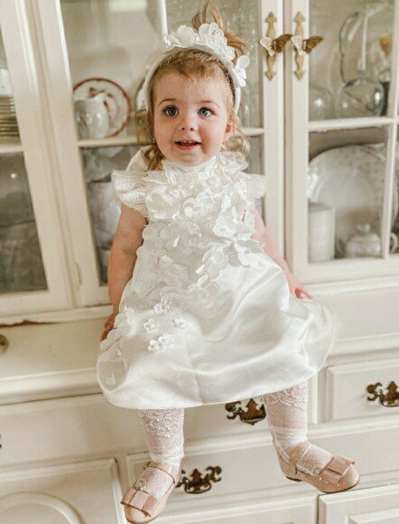 Vestido Luxo Branco Batizado