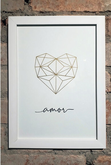 Quadro com Moldura Amor 33x24cm