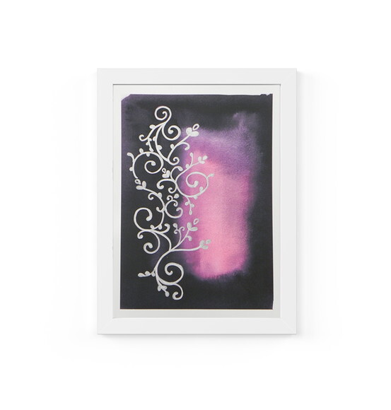Quadro com Moldura Arabesco Preto Prata 33x24cm