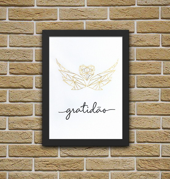 Quadro com Moldura Gratidão 33x24cm