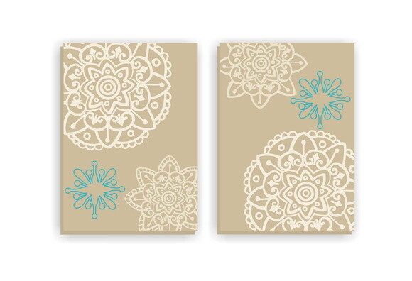 Quadro pintura em Par de Telas Mandala Fendi II 50x70cm