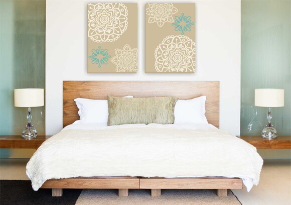 Quadro pintura em Par de Telas Mandala Fendi II 50x70cm