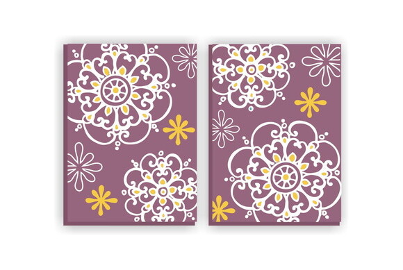 Quadro Pintura em Par de Telas Mandala Roxo 50x70cm