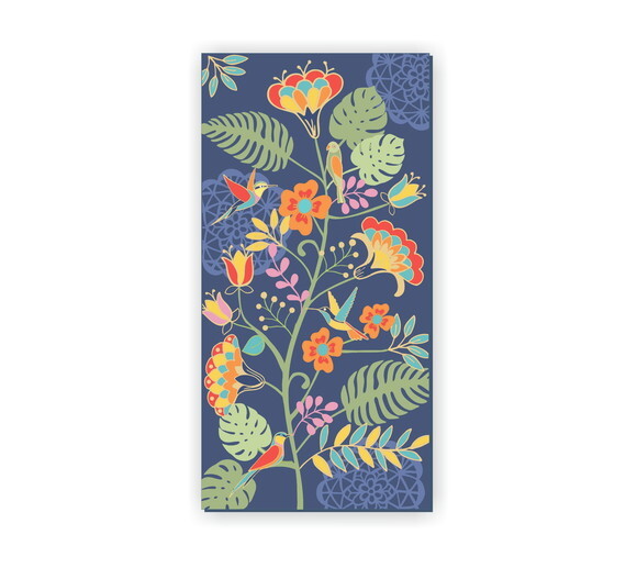 Quadro pintura em Tela Floral Azul 120x60cm