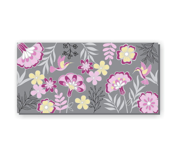 Quadro pintura em Tela Floral Cinza 120x60cm