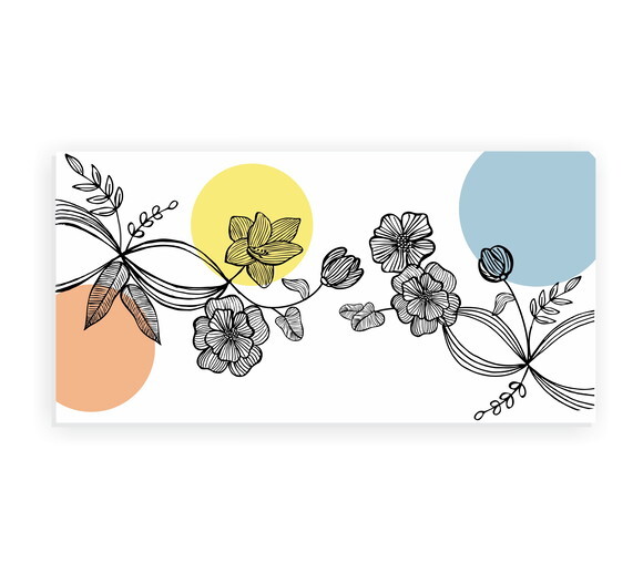Quadro pintura em Tela Floral PB 100X50cm