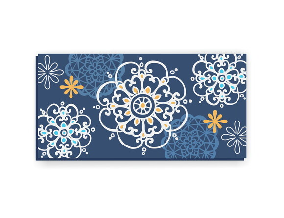 Quadro Pintura em Tela Mandala Azul 100X50cm