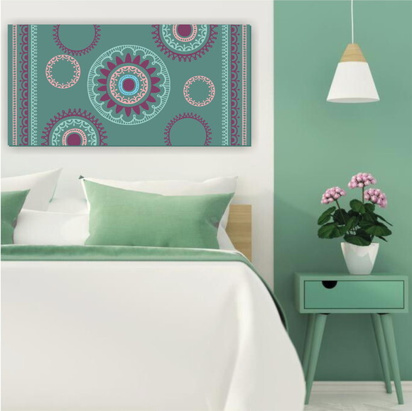 Tela Decorativa Henna Verde 100X50cm